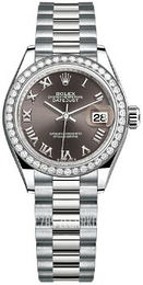 Rolex Lady-Datejust 28 Szary/18 karatowe białe złoto Ø28 mm 279139RBR-0010