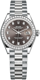 Rolex Lady-Datejust 28 Szary/18 karatowe białe złoto Ø28 mm 279139RBR-0011