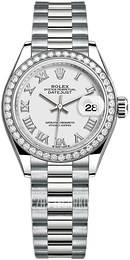 Rolex Lady-Datejust 28 Srebrny/18 karatowe białe złoto Ø28 mm 279139RBR-0013