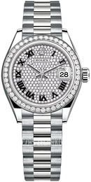 Rolex Lady-Datejust 28 Srebrny/18 karatowe białe złoto Ø28 mm 279139RBR-0014