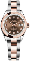 Rolex Lady-Datejust 28 Brązowy/18 karatowe różowe złoto Ø28 mm 279161-0012