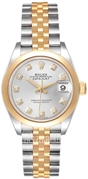 Rolex Lady-Datejust 28 Srebrny/18 karatowe żółte złoto Ø28 mm 279163-0007
