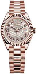 Rolex Lady-Datejust 28 Zestaw diamentów/18 karatowe różowe złoto Ø28 mm 279175-0023