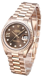 Rolex Lady-Datejust 28 Brązowy/18 karatowe różowe złoto Ø28 mm 279175-0002