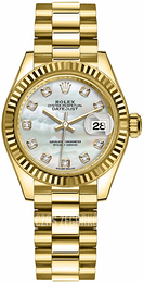 Rolex Lady-Datejust 28 Biały/18 karatowe żółte złoto Ø28 mm 279178-0025