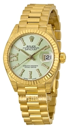 Rolex Lady-Datejust 28 Zielony/18 karatowe żółte złoto Ø28 mm 279178-0007
