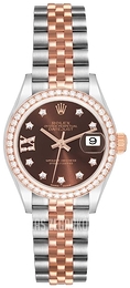 Rolex Lady-Datejust 28 Brązowy/18 karatowe różowe złoto Ø28 mm 279381RBR-0003