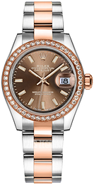 Rolex Lady-Datejust 28 Brązowy/18 karatowe różowe złoto Ø28 mm 279381RBR-0018