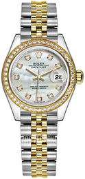 Rolex Lady-Datejust 28 Biały/18 karatowe żółte złoto Ø28 mm 279383RBR-0020