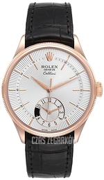 Rolex Cellini Dual Time Srebrny/Skóra Ø39 mm 50525-0009