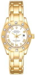 Rolex Lady Datejust Pearlmaster Biały/18 karatowe żółte złoto Ø29 mm 80318-0054