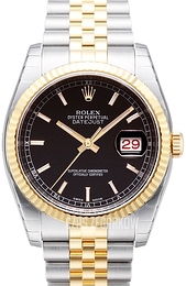 Rolex Datejust Gold/Steel Czarny/18 karatowe żółte złoto Ø36 mm 116233-0199