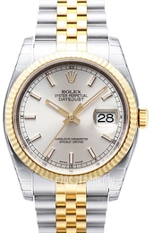 Rolex Datejust Gold/Steel Srebrny/18 karatowe żółte złoto Ø36 mm 116233-0148