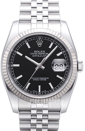 Rolex Datejust Steel Czarny/Stal Ø36 mm 116234-0085