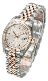 Rolex Lady Oyster Perpetual Srebrny/18 karatowe różowe złoto Ø26 mm 179171/9