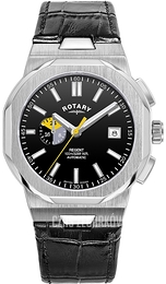 Rotary Regent Czarny/Skóra Ø41 mm GS05455/04