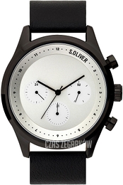 S.Oliver Other Srebrny/Skóra Ø44 mm SO-3721-LM