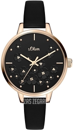 S.Oliver Other Czarny/Skóra Ø36 mm SO-3841-LQ