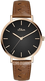 S.Oliver Other Czarny/Skóra Ø36 mm SO-3844-LQ