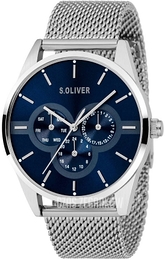 S.Oliver Classic Niebieski/Stal Ø42 mm SO-3853-MM