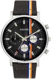 S.Oliver Other Szary/Skóra Ø44 mm SO-3990-LM