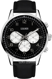 S.Oliver Other Czarny/Skóra Ø42 mm SO-4111-LC