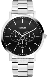 S.Oliver Other Czarny/Stal Ø43 mm SO-4129-MM