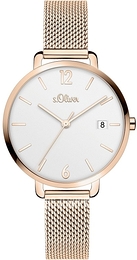 S.Oliver Other Srebrny/Stal w kolorze różowego złota Ø34 mm SO-4133-MQ