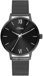 S.Oliver Other Czarny/Stal Ø36 mm SO-4141-MQ