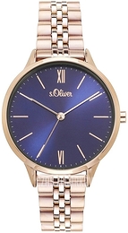 S.Oliver Other Niebieski/Stal w kolorze różowego złota Ø35 mm SO-4214-MQ