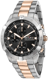 Sector Czarny/Stal w kolorze różowego złota Ø43 mm R3273643002