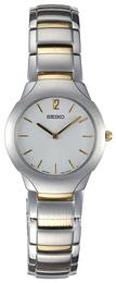 Seiko Dress Biały/Stal w odcieniu złota Ø26 mm SFP816