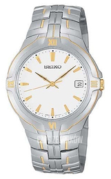 Seiko Dress Biały/Stal w odcieniu złota Ø37 mm SGE510
