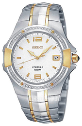 Seiko Coutura Biały/Stal w odcieniu złota Ø41 mm SGED28