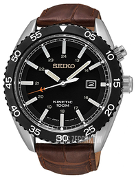 Seiko Czarny/Skóra Ø44.5 mm SKA617P2
