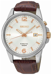 Seiko Kinetic Srebrny/Skóra Ø41 mm SKA669P1