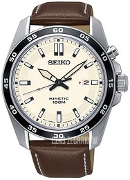 Seiko Kinetic Kremowy/Skóra Ø42 mm SKA787P1