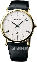 Seiko Premier Biały/Skóra Ø41 mm SKP396P1