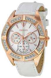 Seiko Biały/Skóra Ø38 mm SKY682P1