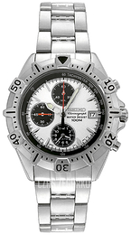 Seiko Chronograph Biały/Stal Ø44 mm SNA231