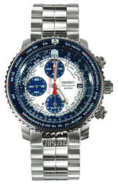 Seiko Chronograph Biały/Stal Ø42 mm SNA413P