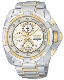 Seiko Biały/Stal w odcieniu złota Ø43 mm SNAA92