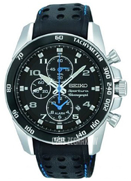 Seiko Sportura Czarny/Skóra Ø42 mm SNAE79P1