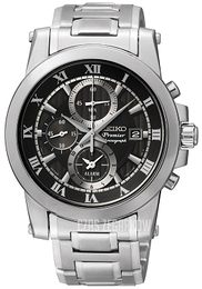 Seiko Premier Czarny/Stal Ø42 mm SNAF31