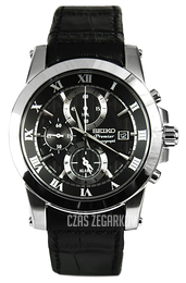 Seiko Premier Czarny/Skóra Ø41 mm SNAF31P2