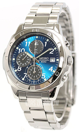 Seiko Chronograph Niebieski/Stal Ø38 mm SND193P