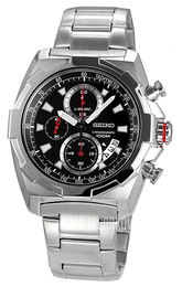 Seiko Chronograph Czarny/Stal Ø45 mm SNDD49