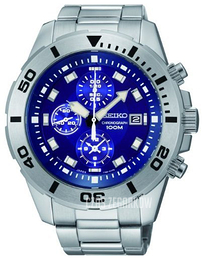 Seiko Chronograph Niebieski/Stal Ø45 mm SNDD97P1