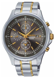 Seiko Chronograph Szary/Stal w odcieniu złota Ø40 mm SNDE25