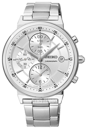 Seiko Chronograph Srebrny/Stal Ø37 mm SNDW53P1